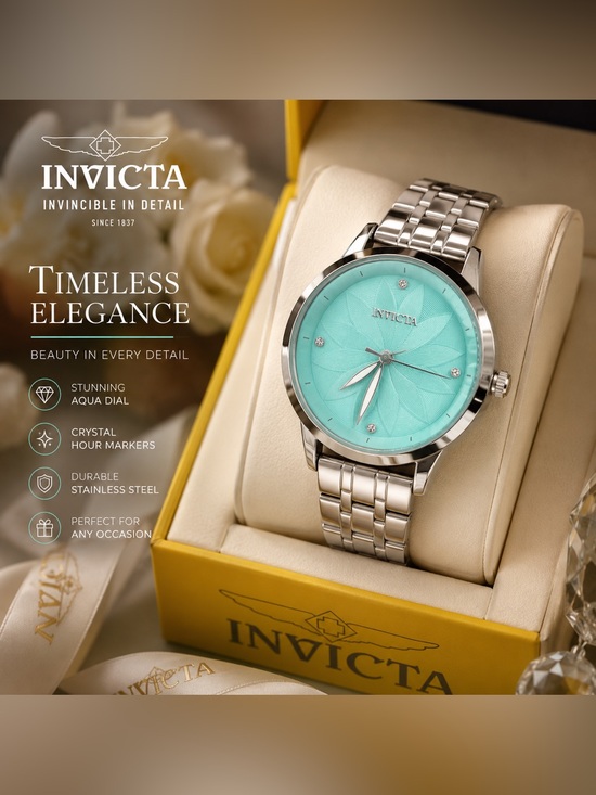 Invicta Accessories - Invicta Women’s Quartz Watch – Aqua Blue Textured Dial | Stainless Steel
